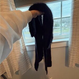 Zara Black Faux Fur Scarf Wrap